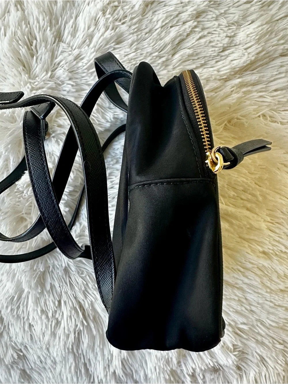 Kate Spade Black Nylon Mini Backpack Gold Hardware Travel Everyday Bag